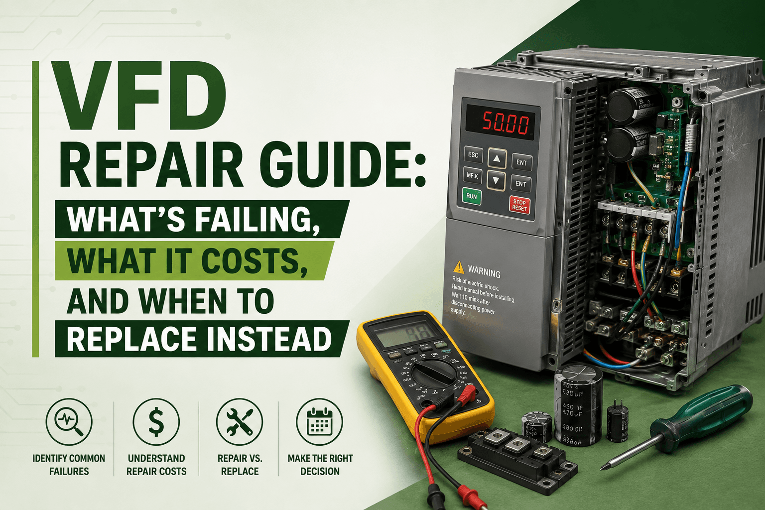 VFD Repair Guide: What's Failing, What It Costs, and When to Replace Instead
