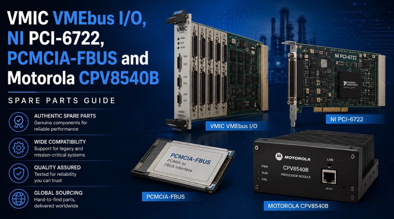 VMIC VMEbus I/O, NI PCI-6722, PCMCIA-FBUS and Motorola CPV8540B Spare Parts Guide