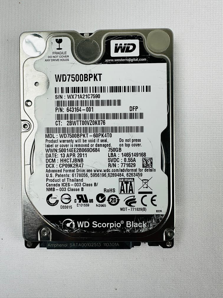 WD7500BPKT-60PK4T0
